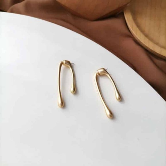 Dripping In Gold Paint Drip Earrings - Picture 3 of 7